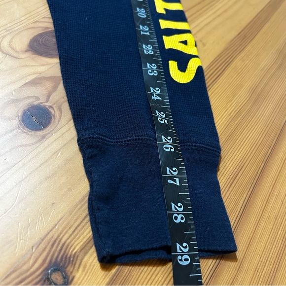 Salty Crew Men’s Size Large Waffleknit Navy Sweatshirt Thermal Yellow Logo - Picture 10 of 10